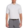 Callaway Mens Fine Line Stripe Short Sleeve Stretch Golf Polo, Moisture-Wicking, Sun Protection (Available in Big & Tall)(Bright White)