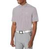 Callaway Mens Fine Line Stripe Short Sleeve Stretch Golf Polo, Moisture-Wicking, Sun Protection (Available in Big & Tall)(Dark Purple)