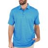 Callaway Mens Fine Line Stripe Short Sleeve Stretch Golf Polo, Moisture-Wicking, Sun Protection (Available in Big & Tall)(Magnetic Blue)