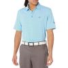 Callaway Mens Fine Line Stripe Short Sleeve Stretch Golf Polo, Moisture-Wicking, Sun Protection (Available in Big & Tall)(Malibu Blue)