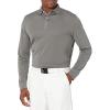 Callaway Men’s Long Sleeve Core Performance Polo, Opti-Dri Technology, Sun Protection, Golf Polo Shirts for Men(Smoked Pearl)