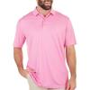 Callaway Men’s Pro Spin Chevron Jacquard Short Sleeve Golf Polo Shirt, Moisture-Wicking, Durable Textured Fabric(Pink Sunset)