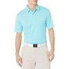 Callaway Men’s Pro Spin Chevron Jacquard Short Sleeve Golf Polo Shirt, Moisture-Wicking, Durable Textured Fabric(Santorini Blue)