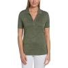 Callaway Womens Broken Stripe Ladies Golf Polo Shirt Moisture Wicking Fabric(Hedge Green)