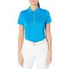Callaway Women’s Golf Short Sleeve Pique Open Mesh Polo Shirt(Medium Blue)
