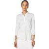 Callaway womens Swingtech™ 3/4 Sleeve Space Dye Golf Polo Shirt(Brilliant White)