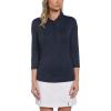 Callaway womens Swingtech™ 3/4 Sleeve Space Dye Golf Polo Shirt(Peacoat)
