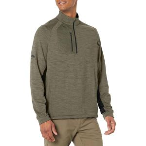 Callaway Men’s Eco Striped Mid Weight Fleece Base Layer(Dk Lichen Htr)