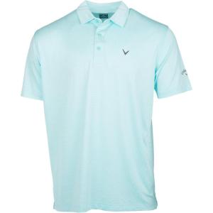 Callaway Mens Fine Line Stripe Short Sleeve Stretch Golf Polo, Moisture-Wicking, Sun Protection (Available in Big & Tall)(Aruba Blue)