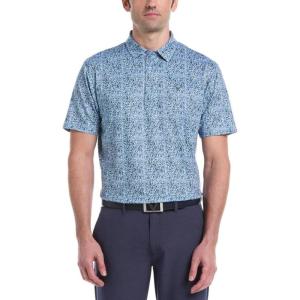 Callaway Mens Fine Line Stripe Short Sleeve Stretch Golf Polo, Moisture-Wicking, Sun Protection (Available in Big & Tall)(Bri Whit/Cornflowr Bl)