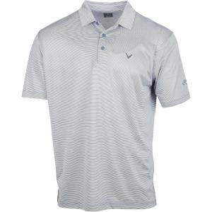 Callaway Mens Fine Line Stripe Short Sleeve Stretch Golf Polo, Moisture-Wicking, Sun Protection (Available in Big & Tall)(Infinity)