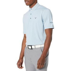 Callaway Mens Fine Line Stripe Short Sleeve Stretch Golf Polo, Moisture-Wicking, Sun Protection (Available in Big & Tall)(Mountain Spring)