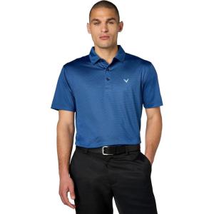 Callaway Mens Fine Line Stripe Short Sleeve Stretch Golf Polo, Moisture-Wicking, Sun Protection (Available in Big & Tall)(Peacoat)