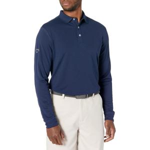 Callaway Men’s Long Sleeve Core Performance Polo, Opti-Dri Technology, Sun Protection, Golf Polo Shirts for Men(Peacoat)