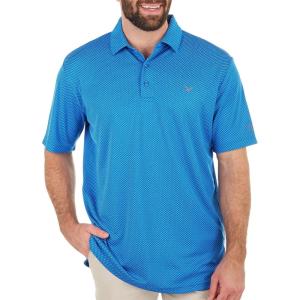 Callaway Men’s Pro Spin Chevron Jacquard Short Sleeve Golf Polo Shirt, Moisture-Wicking, Durable Textured Fabric(Magnetic Blue)