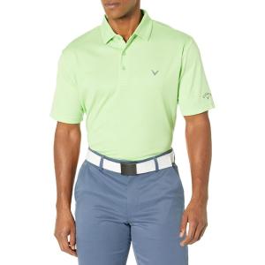 Callaway Men’s Pro Spin Chevron Jacquard Short Sleeve Golf Polo Shirt, Moisture-Wicking, Durable Textured Fabric(Summer Green)