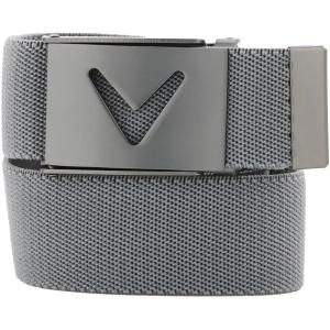 Callaway Men’s V-Logo Web Golf Belt with Durable Textured Stretch Material and Metal Tip Adjustable Buckle(Griffin)