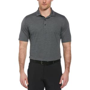 Callaway Men’s Ventilated Classic Jacquard Short Sleeve Golf Polo, Stretch Seams, Moisture-Wicking (Available in Big & Tall)(Caviar Black)