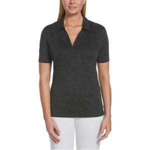Callaway Womens Broken Stripe Ladies Golf Polo Shirt Moisture Wicking Fabric(Black)
