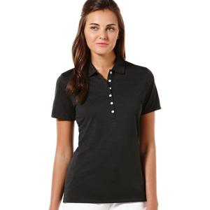 Callaway Women’s Golf Short Sleeve Pique Open Mesh Polo Shirt(Black)