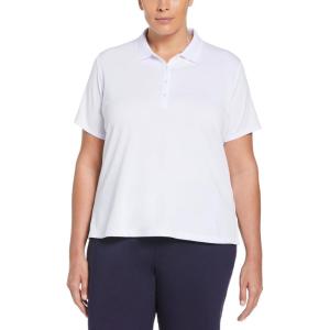 Callaway Women’s Plus Swing Tech Short Sleeve Golf Polo Shirt(Brilliant White)